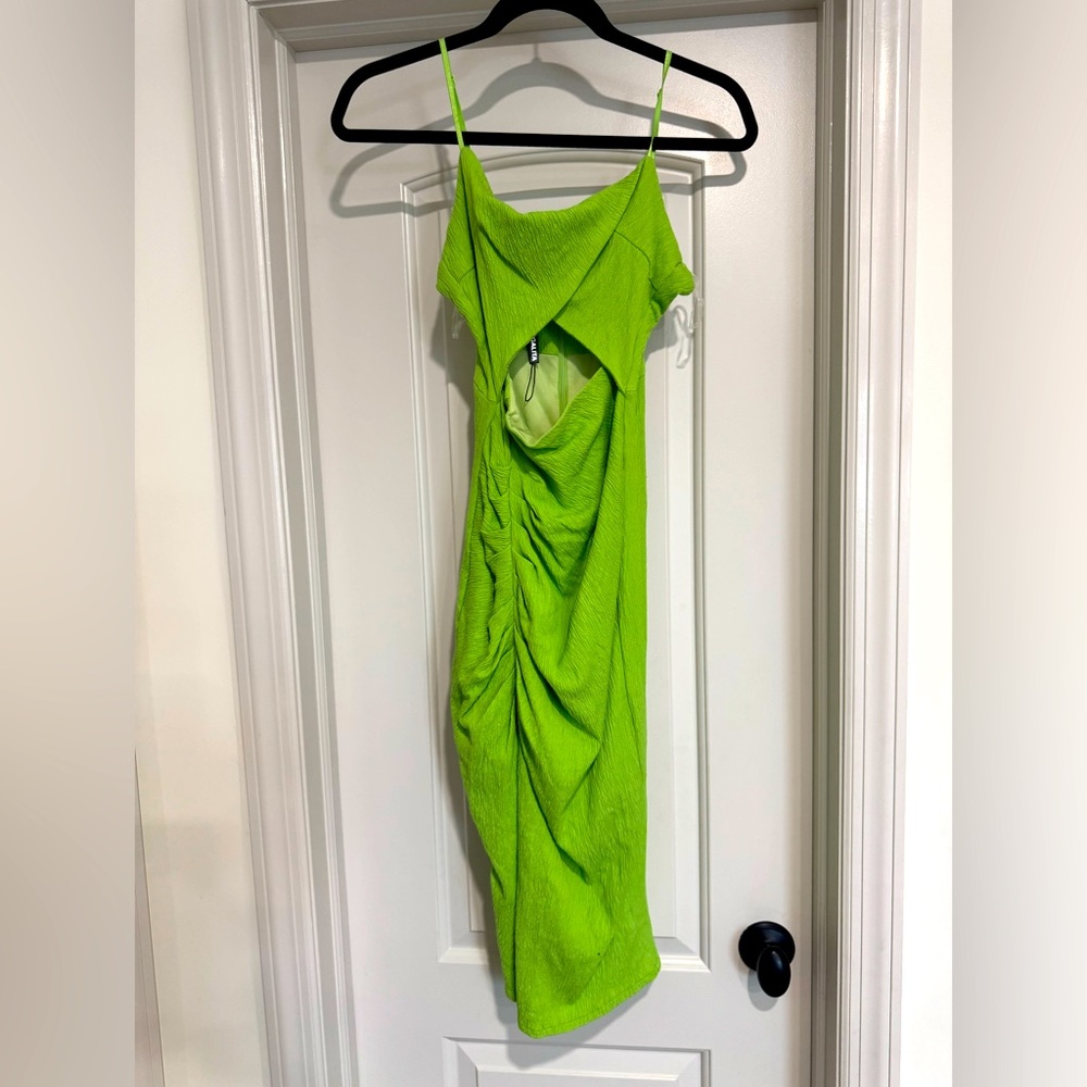 Galita green bodycon cut out midi dress size small